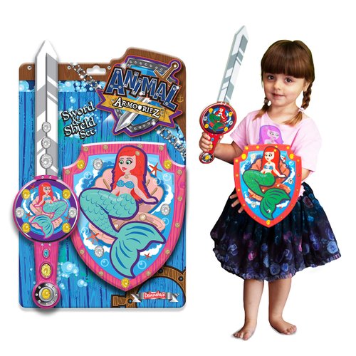 Animal Armouriez - Mermaid from Deluxebase. Mermaid Foam Toy Sword and Shield. Dress Up & Pretend Play Mermaid Costumes Playset with EVA Foam Sword for Kids. Great Kids Gift and Party Favor.