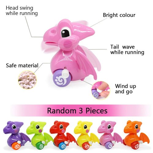 Dinosaur Toys , 6 Pack Wind Up Pull Back Dinosaur Toys for 3,4,5,6 Years Old Girls Toddlers Boys, Dinosaur Birthday Party Supplies Favors with Dinosaur Backpack