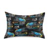 Monster Truck Tires Pillow Covers Silk Pillowcase for Hair and Skin Soft Breathable Smooth Cooling Satin Pillowcase Standard Size Pillow Case for Sleeping Women Boys Girls Room (20x26 Inch)