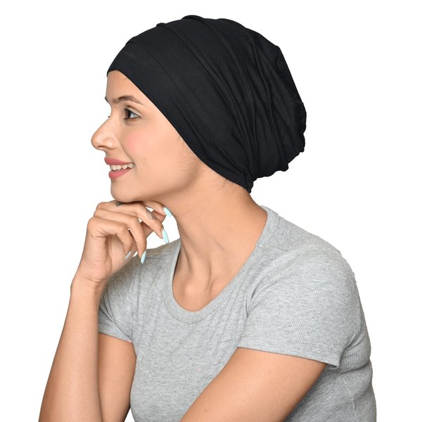 SAKUCHI Chemo Silky Soft Slouchy Snood Bamboo Cap Beanie for Women Cancer Hair Loss Turban Hat Chemo Headwear Women