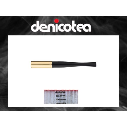 Denicotea Lady Ejector Series Cigarette Holder with Filter Slot & 10 Free Filters - Black - Add Style and Sophistication - Avoid Stained Lips & Fingers - German Engineering - 20202