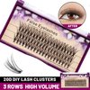 Dedila 8-20MM to Choose Professional Makeup Individual Cluster Eye Lashes 20 Root 0.07C Curl Grafting Mink Fake False Eyelashes Extension Beauty Tools (15mm)