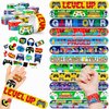 48 PCS Game Party Favors 24PCS Tattoos Sticker 24PCS Slap Bracelets Wristbands Perfect for Themed Birthday Party Favors Baby Showers or Classroom Rewards Ideal Decor and Gifts for Girls and Boys