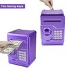 Suliper Electronic Piggy Bank Code Lock for Kids Baby Toy, Mini ATM Safe Coin Cash Banks Real Money Saving Box with Password, Auto Money Scroll for Children,Boys Girls Birthday Gift (Purple)