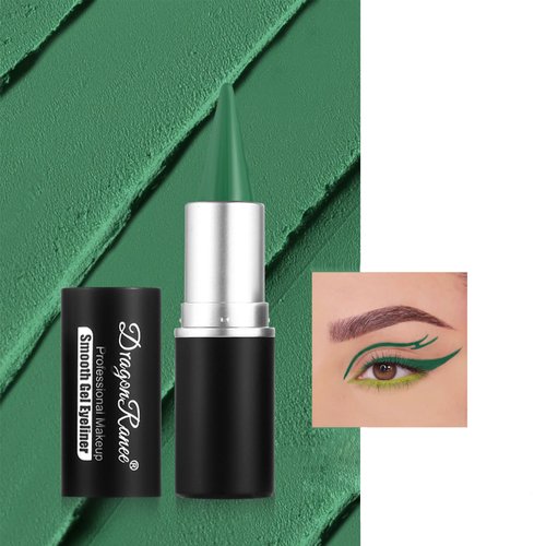 DLZZRS Matte Eyeliner, Green Matte Cat Eye Eyeliner Eye Shadow Stick Eye Makeup pen with Fine Tipped, Waterproof Smudgeproof Lasting Eyeliner Eye Makeup Tool, Buildable Eyeliner Lazy Eyeshadow(03)