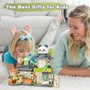 Yoxindax Panda Tea Shop Mini Street Scape Building Blocks, Panda Creative Building Toys for Girls 6-12, Gift Idea for Kids Adults (860PCS)