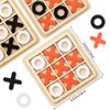 Meooeck 6 Pieces Wooden Tic Tac Toe Game Mini Board Game Xo Chess Board Game Family Game Toys Birthday Party Favors, Goody Bag Stuffers
