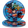 Unique Round Dessert Paper Plates - 7", Justice League, 8 Pcs
