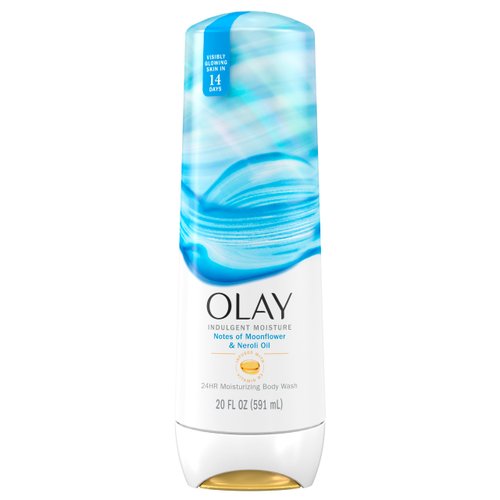 Olay Indulgent MoistureOlay Indulgent Moisture Body Wash for Women, Infused with Vitamin B3, Notes of Moonflower and Neroli Oil Scent, 20 fl oz