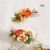 Wedding Flower Hair Comb Boho Wedding Orange Bridal Headpieces Hairpins Bride Hair Combs Floral Slide Hair Clips Hair Accessories for Women and Girls(Orange)