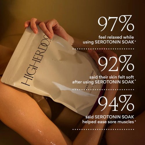 HigherDOSE SEROTONIN SOAK - Potent Magnesium Bath Soak with Stress Relief Essential Oils & Apple Cider Vinegar - Relaxing Bath Salts to Maintain Serotonin Levels, Muscle & Nerve Relief (32 Ounce)