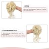 CINHOO Messy Bun Hair Piece for Women with Claw Clip Hair Extensions Platinum Blonde Bun,Curly Wavy Hair Bun Clip in Claw Chignon Ponytail Hairpieces with Long Beard Tousled (613#)