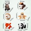 Threan 6 Pcs Woodland Animal Jungle Animal 4 Inch Small Plush Toy Forest Safari Stuffed Animals Set, Panda, Raccoon, Sloth, Big Tail Squirrel, Fox, Hedgehog Animals for Kids Student Award
