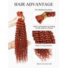 Human Braiding Hair 1 Bundle 100g 18 Inch Deep Water Wave Bulk Human Hair for Braiding No Weft 10A Brazilian Virgin Curly Human Hair Extensions for Boho Braids Wet and Wavy Ginger Braiding Hair