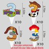 40pcs Cartoon Story Cupcake Toppers 3rd Birthday Decorations for Boys Girls 3rd Birthday Party Supplies