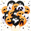 50Pcs Halloween Party Balloons Decorations Orange Black White Halloween Balloon 12 Inch Latex Balloons Ghost Devil Expression Balloon for Kids Trick or Treat Party Birthday Baby Shower Supplies