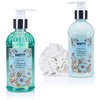 BRUBAKER Cosmetics Relaxing at Home Spa Bath Kit - Fresh Chamomile Scent - 7 Pcs Bath & Body Gift Set for Women - Includes Shower Gel, Body Lotion, Body Scrub, Bath Salts, Soap, Loofah & Nice Basket