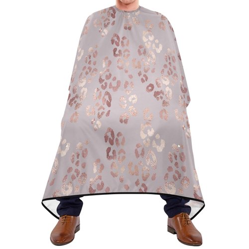 Bolaz Waterproof Barber Cape-Rose Gold Leopard Haircut Bib for Men,Unisex Hair Cutting Cape(1na6h),Multicolor,one size