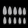 VIVACE Natural Full-Cover Stiletto 500 Artificial False Gel Nail Tips 10Sizes With Clear Plastic Case for Nail salon Nail Shop (Natural)