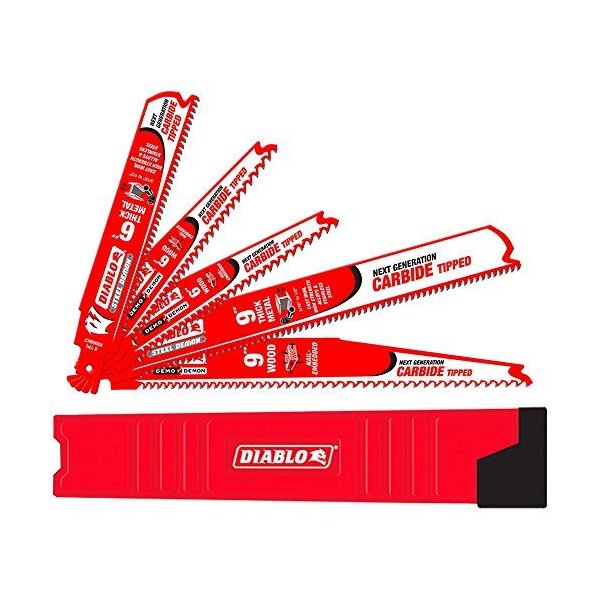 Freud Diablo DS005SC Carbide Reciprocating Saw Blade Set (5 Piece) (1 per pack), Multi, One Size