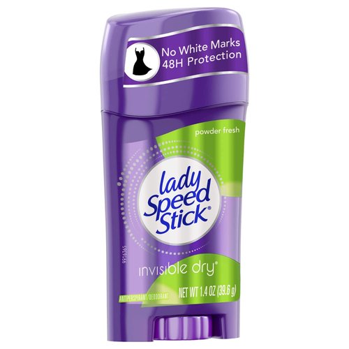 Lady Speed Stick Invisible Dry Antiperspirant & Deodorant, Powder Fresh, 1.4 Ounce (Pack of 4)
