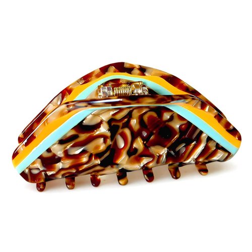 Hair Clips Claw for Women, Triangle Acetate Hair Claw, Tortoiseshell Hair Clip 4in Unique Hair Accessories (Brown)
