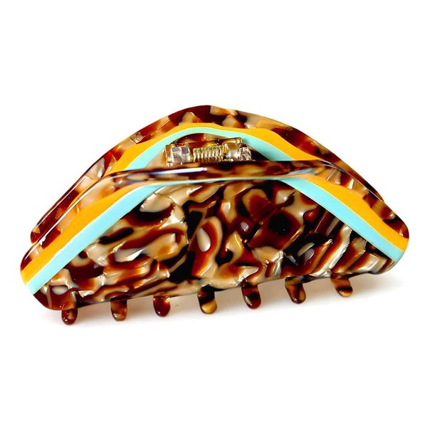 Hair Clips Claw for Women, Triangle Acetate Hair Claw, Tortoiseshell Hair Clip 4in Unique Hair Accessories (Brown)