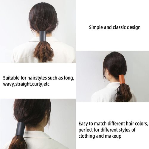 CHOISBEING 2 Pack Genuine Leather Hair Wrap for Biker,Ponytail Wrap Hair Cuff for Motorcycles,Adjustable Ponytail Holder Hair Ties for Long Hair