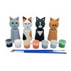 Ink and Trinket Kids DIY Cat Peg Doll Painting Kit, Craft Kit Includes 4 Peg Doll Animals with 6 Unique Cat Designs to Choose From, Gift for Cat Lovers, Boys, and Girls