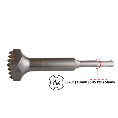 ACTINTOOL 5 5/8 in. x 1 1/4 in. 16 Tips Concrete Repair Patch Prepare SDS Plus Bushing Tool, 1 1/4 Inch Square Head Concrete Roughness Coating Remove Bushing Bit for Rotary Hammer (Pack of 1)