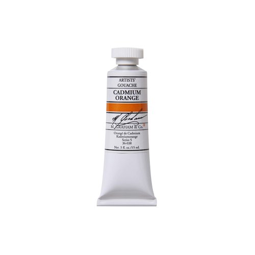 M. Graham 1/2-Ounce Tube Gouache Paint, Cadmium Orange