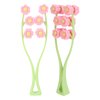 Flower Type Massage Roller, face Massage Roller Plastic Material Letter Shaped face Massager (Pink)