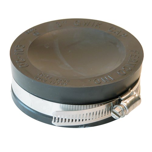 Fernco PQC-103 Flexible PVC Reusable Pipe Cap for Cast Iron, Steel, Copper and Plastic Pipe Ends