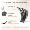 BEFER Lash Clusters, 216 Pcs D Curl Eyelash Clusters 3D Fluffy Volume Individual Lashes Extensions 10-16MM Cluster Eyelash Wispy Cluster Lashes DIY At Home(80P)
