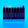 Moon Glow - Blacklight Neon Face Paint Stick / Body Crayon makeup for the Face & Body - Pastel set of 8 colours - Glows brightly under blacklights
