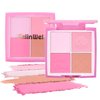 FelinWel Blush for Cheeks Matte Powder Blush Palette Long-lasting 4-color for Healthy Glow