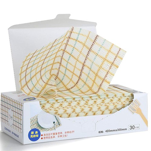 HONEYJOY Cleaning Towels Disposable Dish Cloths Nonstick Fiber Cleaning Wipes House Cleaning Cloth Wiping Rags, Absorbent, Dry Quickly, A Box of 30 Pcs