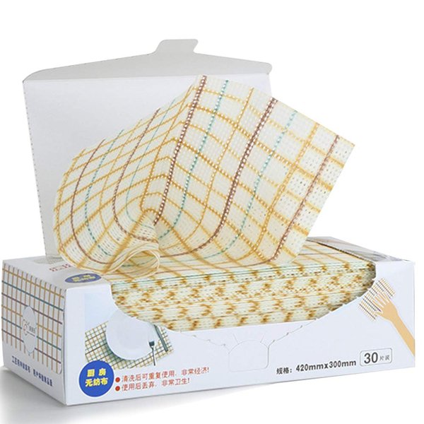 HONEYJOY Cleaning Towels Disposable Dish Cloths Nonstick Fiber Cleaning Wipes House Cleaning Cloth Wiping Rags, Absorbent, Dry Quickly, A Box of 30 Pcs
