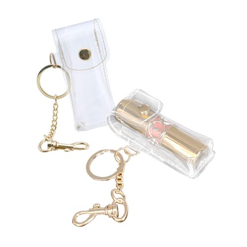 Patty Both Fashion Lipstick Keychain Holder Lipstick Case Holder Lip Balm Holder with Key Chain, Portable, Gift for Women Girls (1 pack)