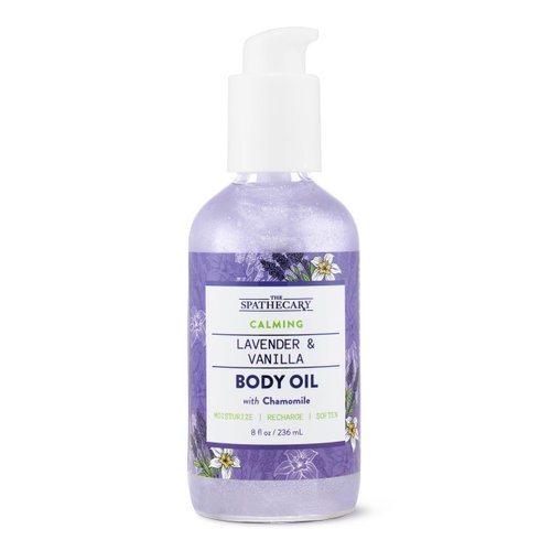 THE SPATHECARY Calming Body Oil Lavender & Vanilla with Chamomile, Cruelty-Free, Nourishing, Spa-Like Treatment to Moisturize Recharge & Soften, 8 oz.