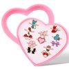 BXDOW 12Pcs Little Girl Jewel Rings in Box, Adjustable Flower Strawberry Rings Girls Kids Pretend Play, Cute Metal Rings with Heart Shape Display Case Party Favors Toys Gifts for Halloween, Christmas