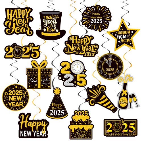 Happy New Years Hanging Swirl Decorations 2025 Happy New Year Decorations 2025 New Years Eve Part...