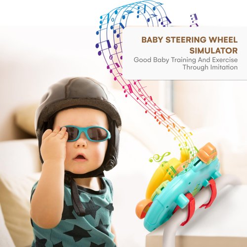 Childlike BehaviorBaby Steering Wheel Toy - Interactive Educational Baby Car Seat, High Chair Toy - Ages 1-3 with Sounds and Fun Learning - Develop Fine Motor Skills and Imagination in Toddler Drivers