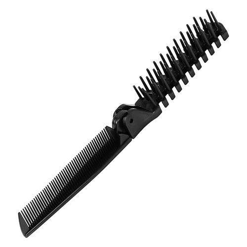 uxcell Portable Folding Hair Brush, Foldable Anti-Static Hair Comb for Women Men, Travel Double Headed Hair Hairdressing Tools for Cutting Home Barber, Black