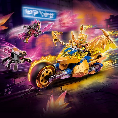 LEGO NINJAGO Jay's Golden Dragon Set, 71768 Toy Motorcycle with Dragon, Spider Figure and Jay Minifigure, Birthday Gift Idea for Kids 7 Plus
