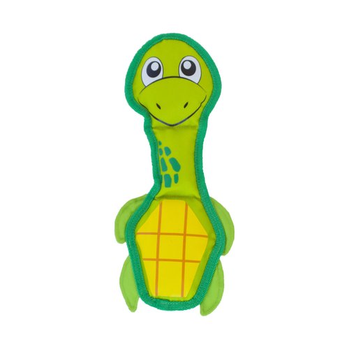 Outward Hound Fire Biterz Turtle Plush Firehose Material Interactive Dog Toy, Medium
