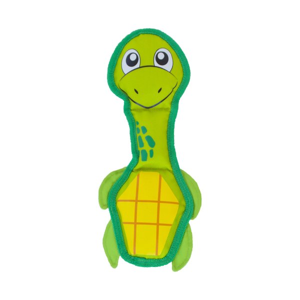 Outward Hound Fire Biterz Turtle Plush Firehose Material Interactive Dog Toy, Medium