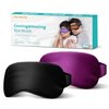 2PCS Cold Eye Mask - Cooling Eye Mask for Puffy Eyes, Hot & Cold Compress for Dark Circles, Dry Eyes, Eye Strain, Headache Relief, Migraines Reusable Gel Ice Pack, Weighted Sleep Mask(Black,Purple)
