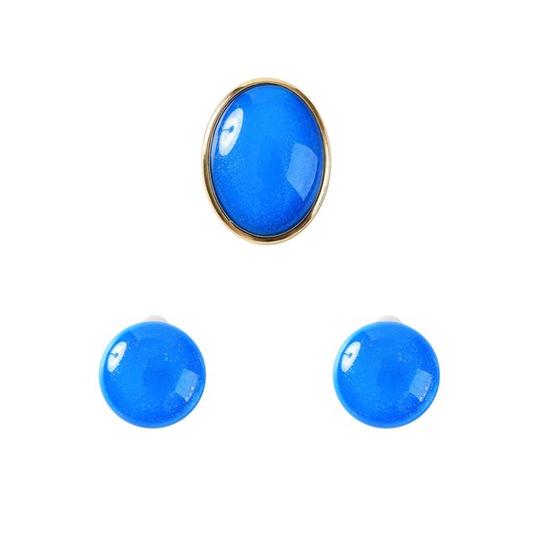 Princess Costume Accessories with Blue Clip on Earrings Brooch Pin for Women Girls Princess Costume Accessories Halloween Cosplay for Peach