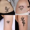 Oottati 2 Sheets Small Tiny Temporary Tattoo Stickers Snake Butterfly Heart Sun